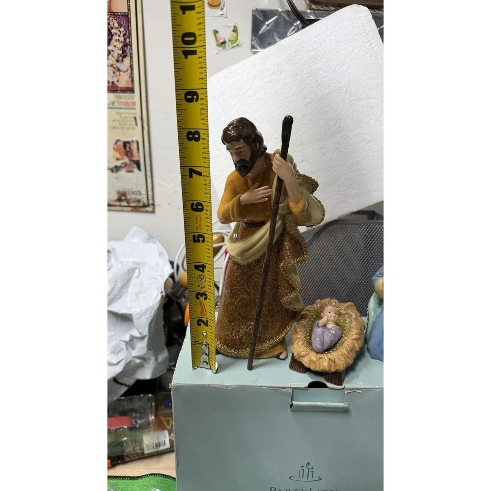 Partylite Nativity Set Joseph Mary Baby Jesus‎ Figurines w/ Box